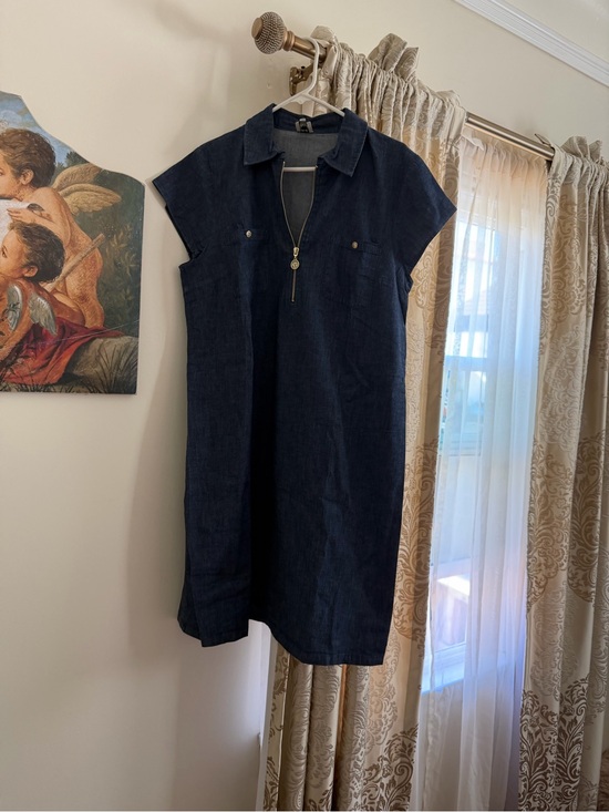 Anne Klein Dresses & Skirts - Anne Klein Navy Short-Sleeve Zip Shirt Dress